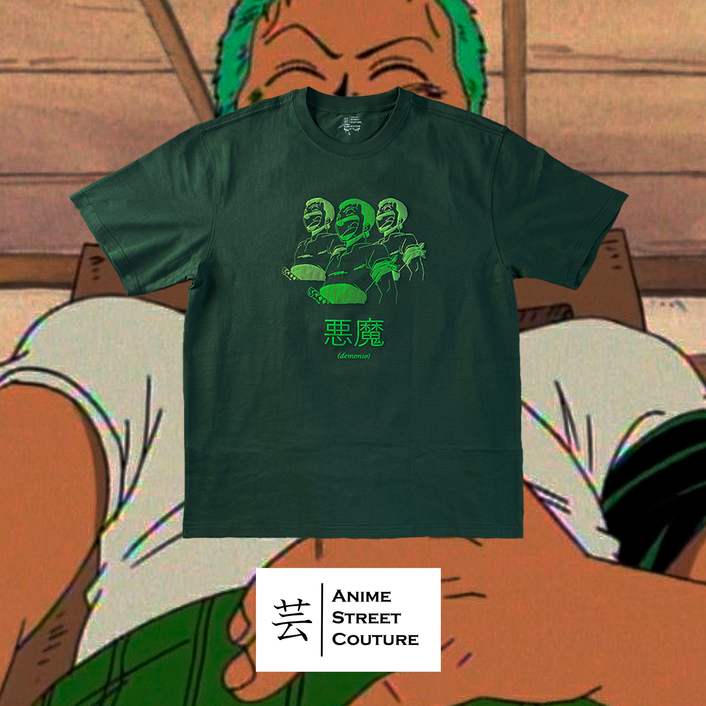 ZORO EDITION - CAMISETA - OVERSIZE - VERDE JADE - 240g/m2 - 100% ALGODÓN